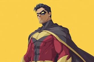 draw your character in cartoonish or marvel or anime style