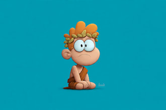 draw a vector 2d character, cartoon character