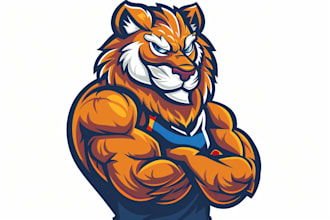 design a powerful fitness or sports mascot logo