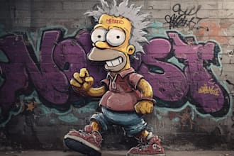 design a professional graffiti mural for indoor