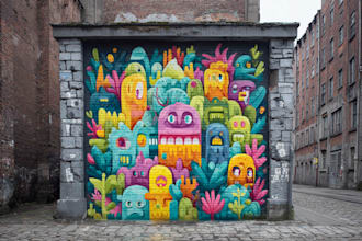 create eye catching street art graffiti mural design
