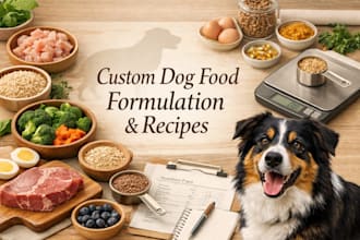 do pet or dog food formulation recipes for product development