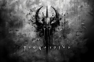 design a unique rock metal typography gothic band logo