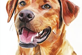 do a custom pet portrait, dog portrait, cat portrait