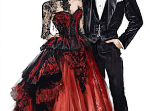 draw a professional fashion illustration