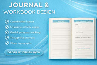 design prayer journal, workbook design, planner design, ebook design