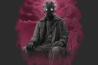 create a fantasy horror character art and horror art
