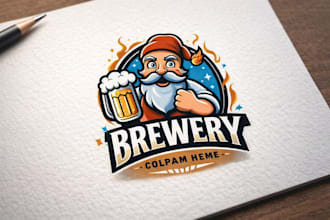 design a vintage brewery logo badge for beer craft brewery