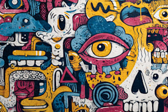create a custom graffiti mural design for your wall