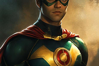 create fantasy, superhero comic character design