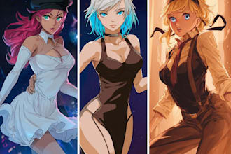 draw custom dakimakura and body  character in anime style
