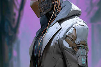create cinematic sci fi character art for games, books