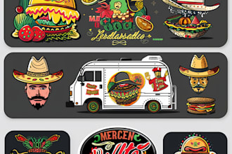 design restaurant food truck trailer wrap bakery mexican logo