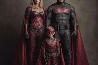 create a superhero caricature for a family or a business