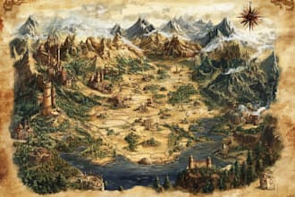draw a custom map for fantasy, , book or