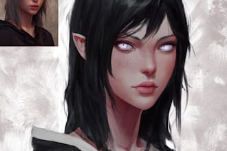 draw modern anime portraits or detailed fantasy story scenes