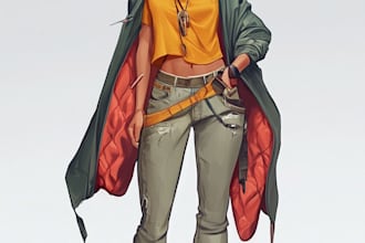 do 2d character design, 2d game character, concept