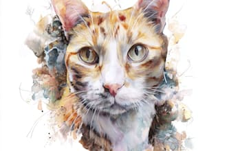 draw watercolor pet portrait