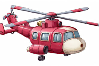 draw helicopter , airplane , aircraft , into a vector cartoon