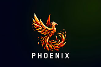 design a powerful and iconic phoenix logo for your brand