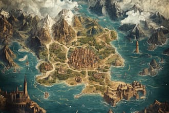 draw a custom map for fantasy, book or boardgame