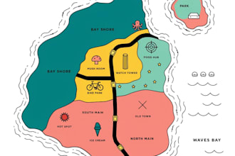 make a custom map illustration in vector style