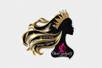 design hair extension logo feminine beauty hair salon