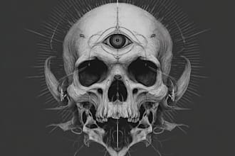 create custom psychedelic illustrations, logo, t shirts for bands and brands