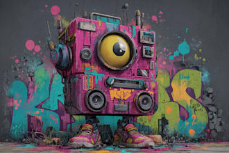 design vibrant street style graffiti illustrations