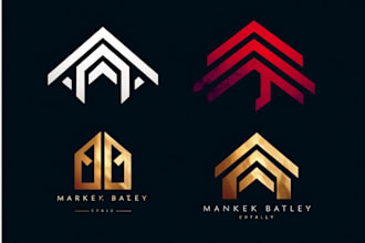 design real estate, roofing, construction logo