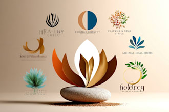 design counseling, mental health, skin care, and clinic logo