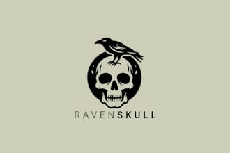 draw skull skeleton artwork for logo and merchandise