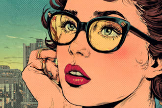 create cool retro comic art design illustration