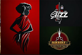 make barber, barbershop and salon logo