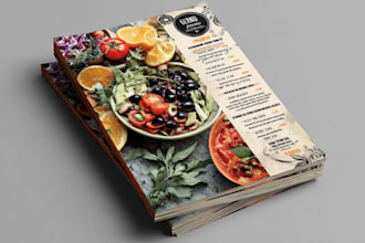 design restaurant menu and food flyer