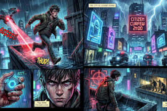 draw comic book illustration, sfw or nsfw anime art, manga, anime webtoon