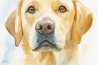 draw artistic pet portrait in digital art style illustration