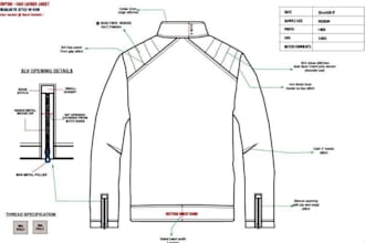 create fashion tech pack designer clothing tech pack activewear sportwear