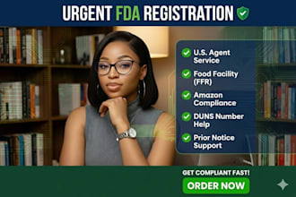 provide urgent fda food facility registration and US agent service