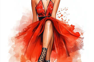 draw a fashion or editorial illustration, sketch