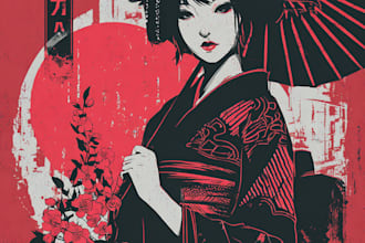make design tshirt samurai japan art