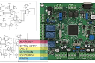 design industrial grade pcb for gate controller with schematic and gerber files