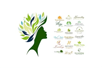 design counseling, mental health, skin care, and clinic logo