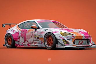 wrap design livery racing car and itasha design car