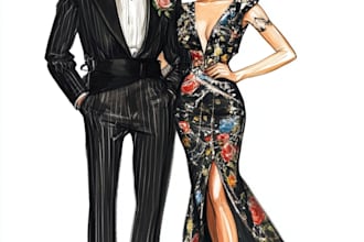 make a digital fashion illustration in my style