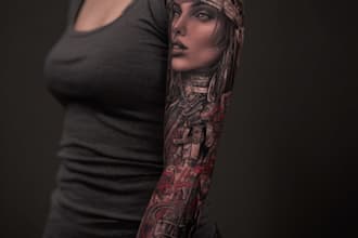 create a tattoo design of tattoo sleeve