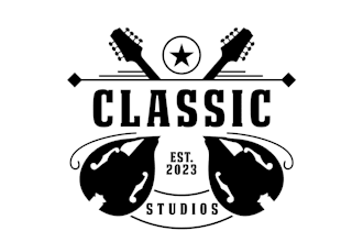 design modern awesome guitar logo