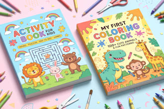 create kids activity book and how to draw interior for KDP
