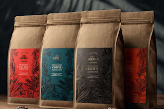 professional coffee packaging design and custom labels