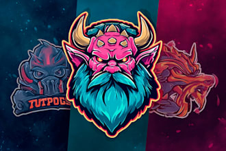 design mascot logo for gaming, esports team, twitch, youtube